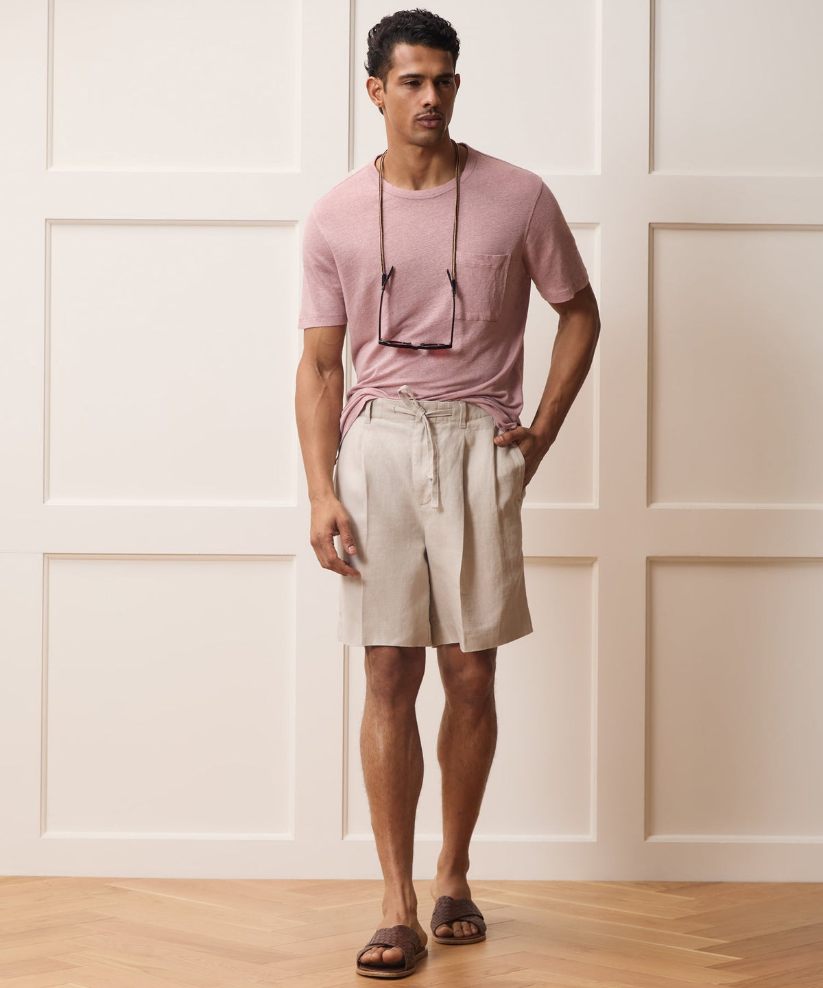 Todd Snyder 8" Mylos Short - Khaki