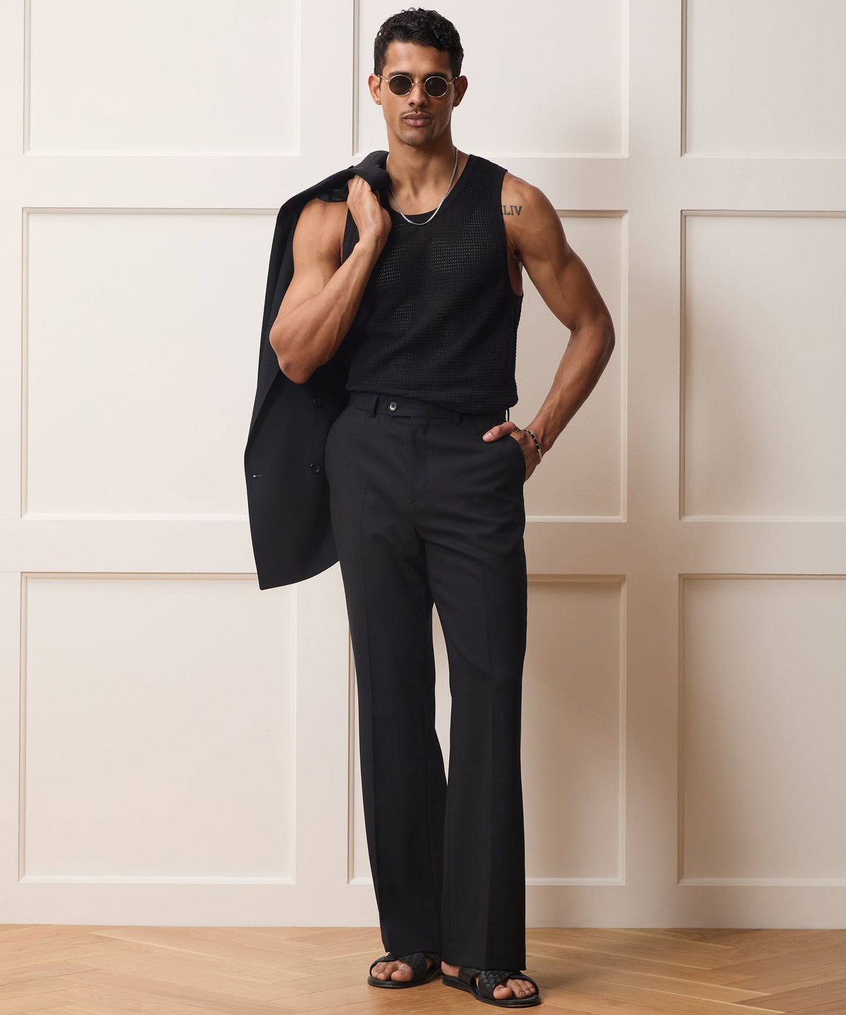 Todd Snyder Italian Wool Flare Trouser - Black