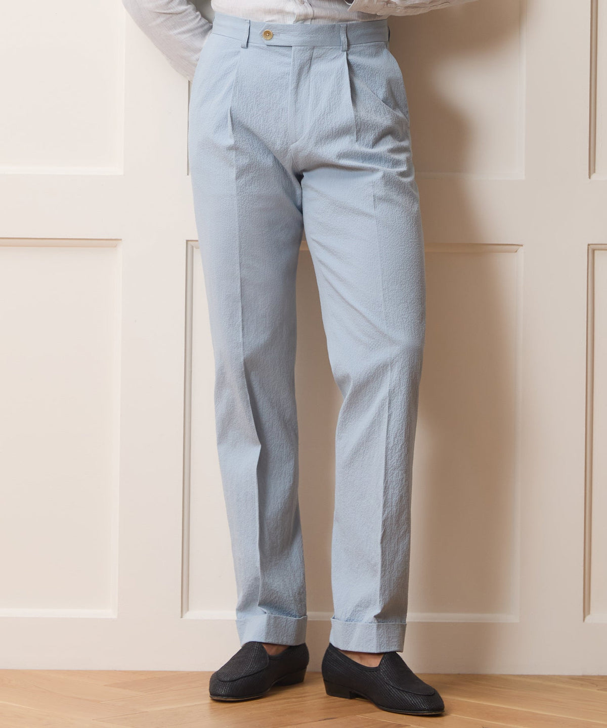 Todd Snyder Italian Seersucker Madison Trouser - Light Blue