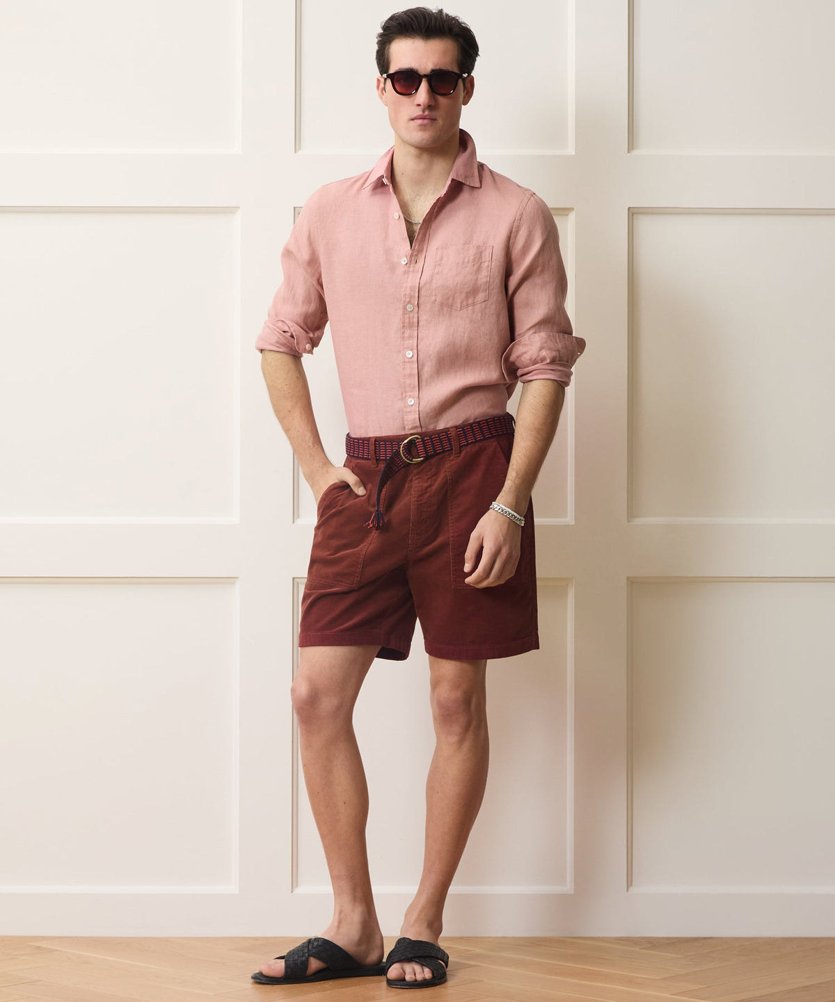 Todd Snyder 7" Corduroy Camp Short - Chocolate Cherry