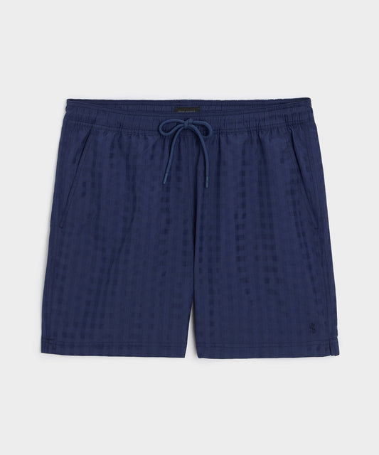 Todd Snyder 5" Seersucker Montauk Swim Trunk - Navy