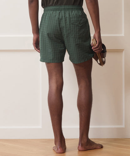 Todd Snyder 5" Seersucker Montauk Swim Trunk - Olive