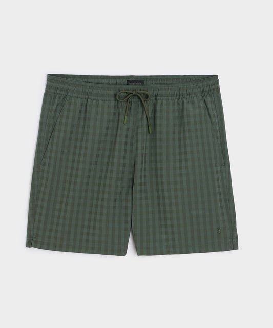 Todd Snyder 5" Seersucker Montauk Swim Trunk - Olive