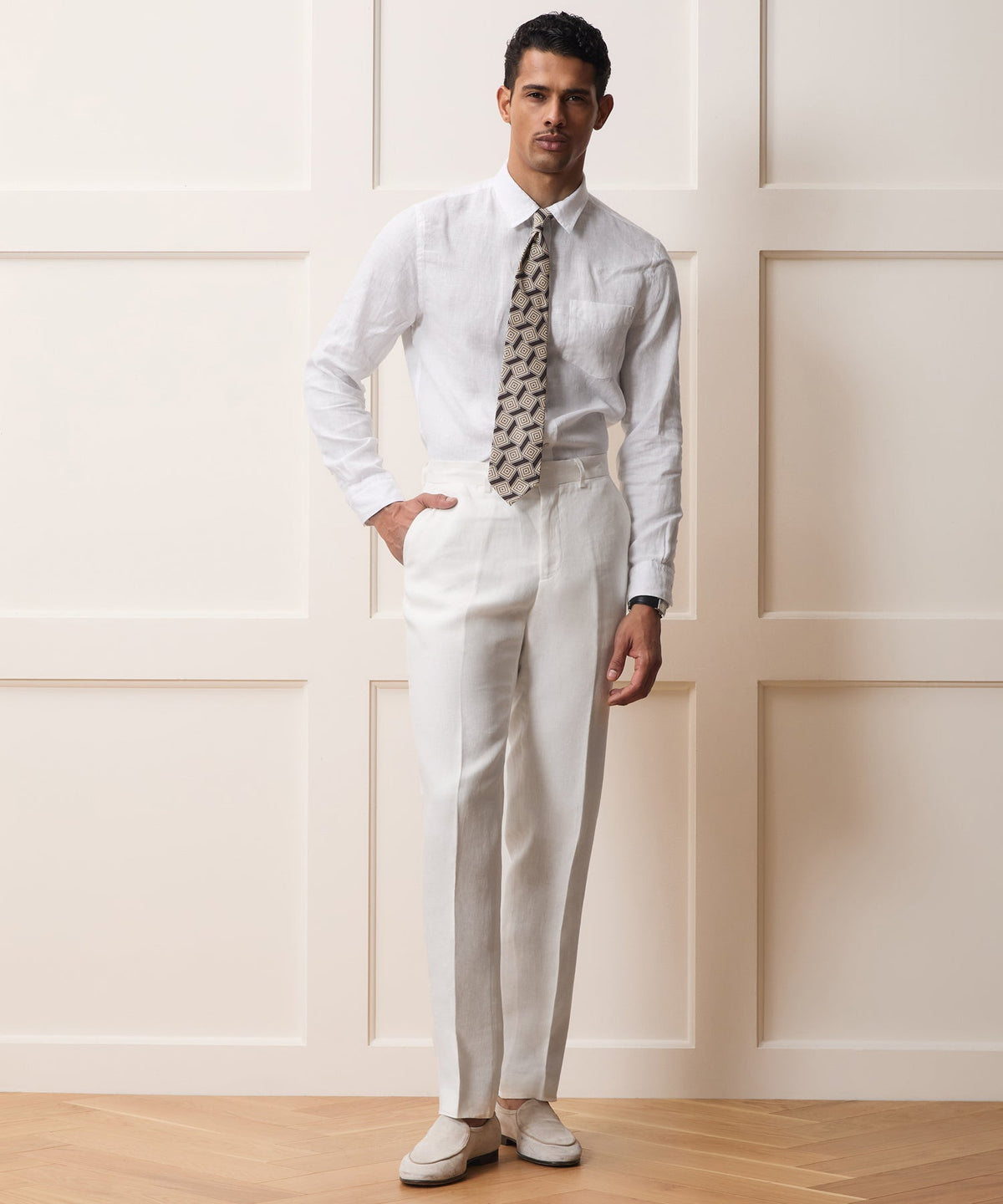 Todd Snyder Italian Linen Sutton Trouser - White