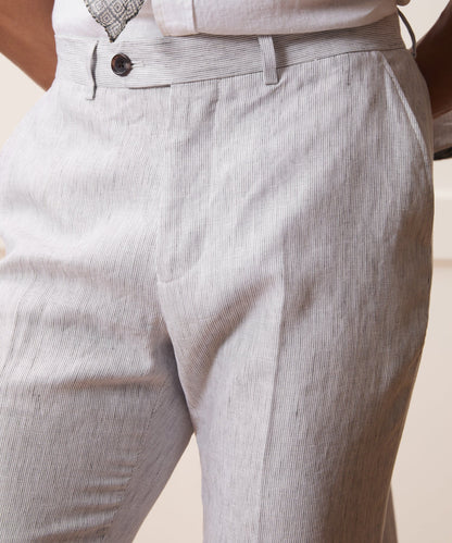 Todd Snyder Italian Linen Sutton Trouser - Light Grey