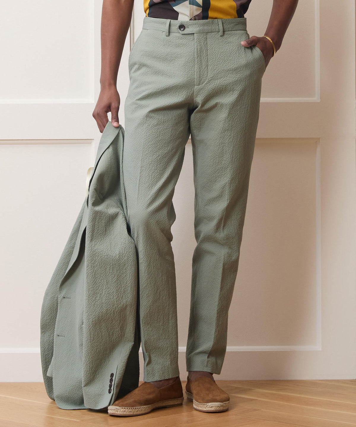 Todd Snyder Italian Seersucker Sutton Trouser - Seafoam