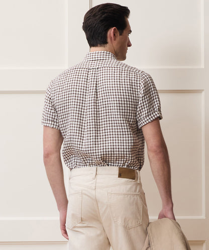 Todd Snyder Linen Point Collar Shirt - Brown