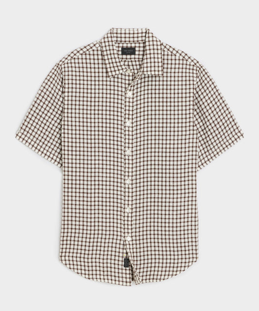 Todd Snyder Linen Point Collar Shirt - Brown