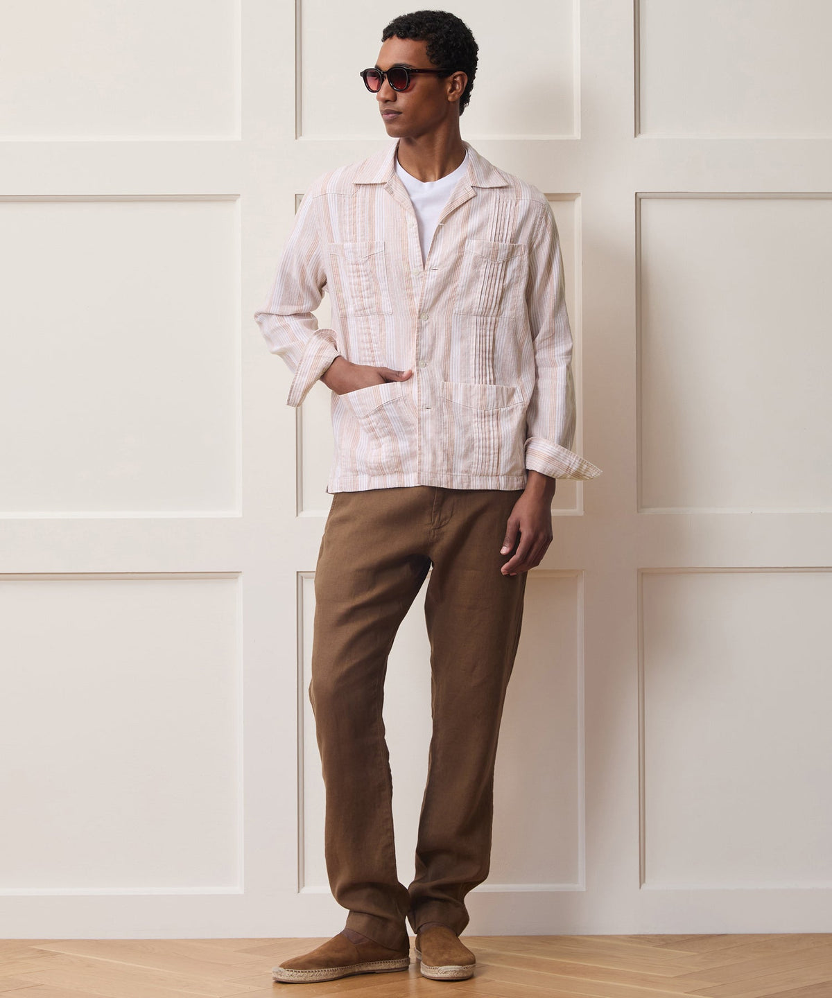 Todd Snyder Cotton-Linen Guayabera Shirt - Harvest