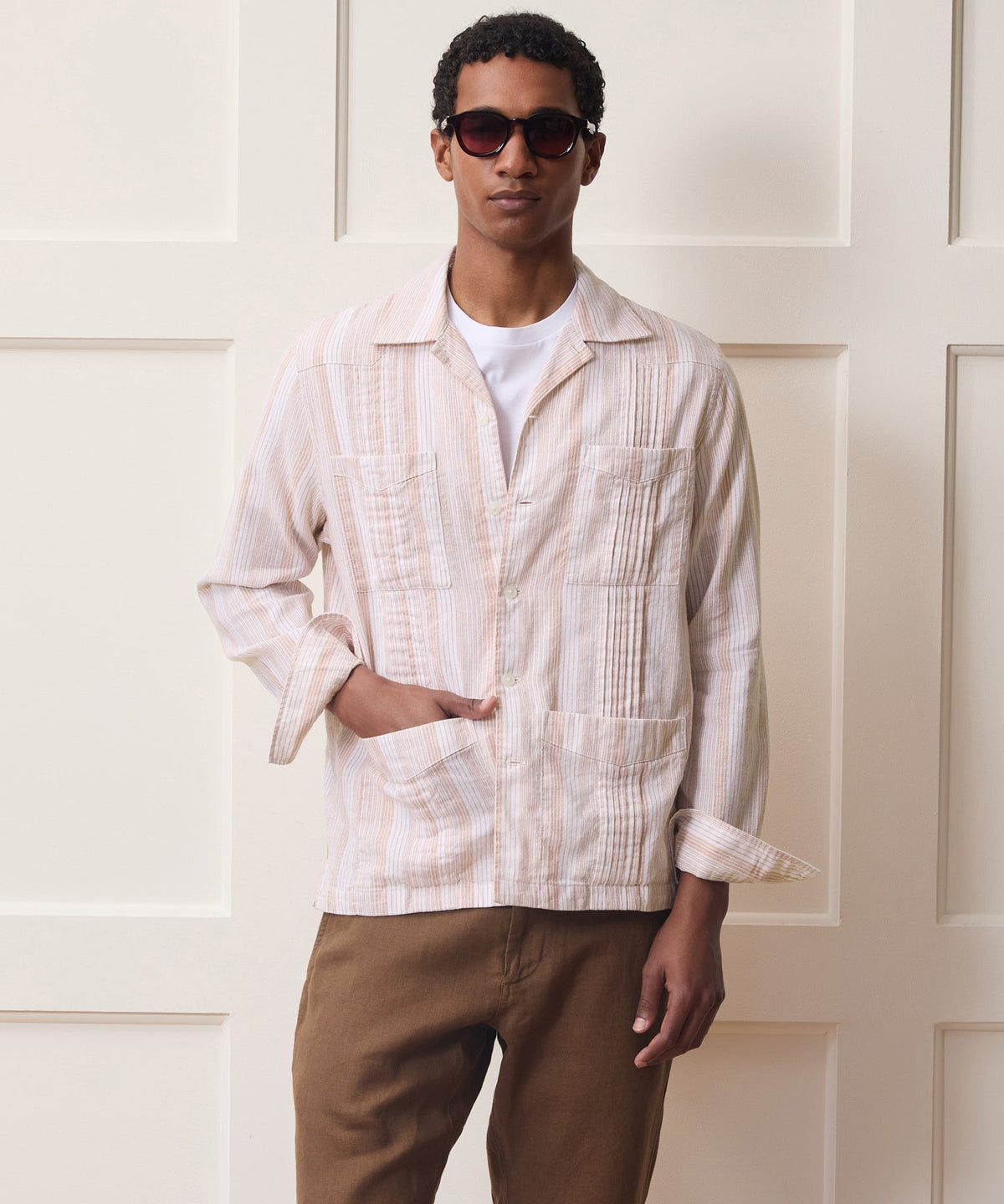 Todd Snyder Cotton-Linen Guayabera Shirt - Harvest