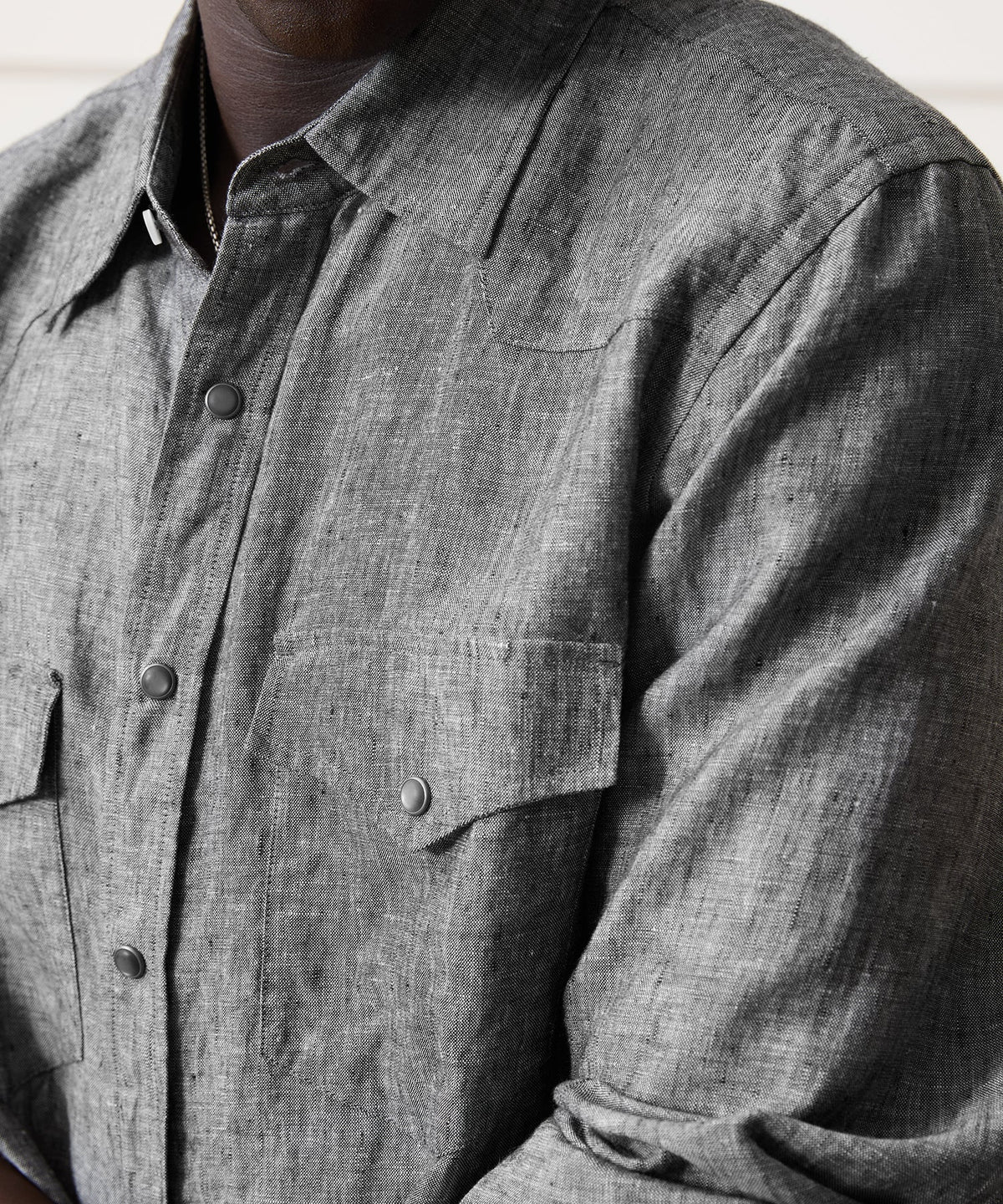 Todd Snyder Linen Western Shirt - Black