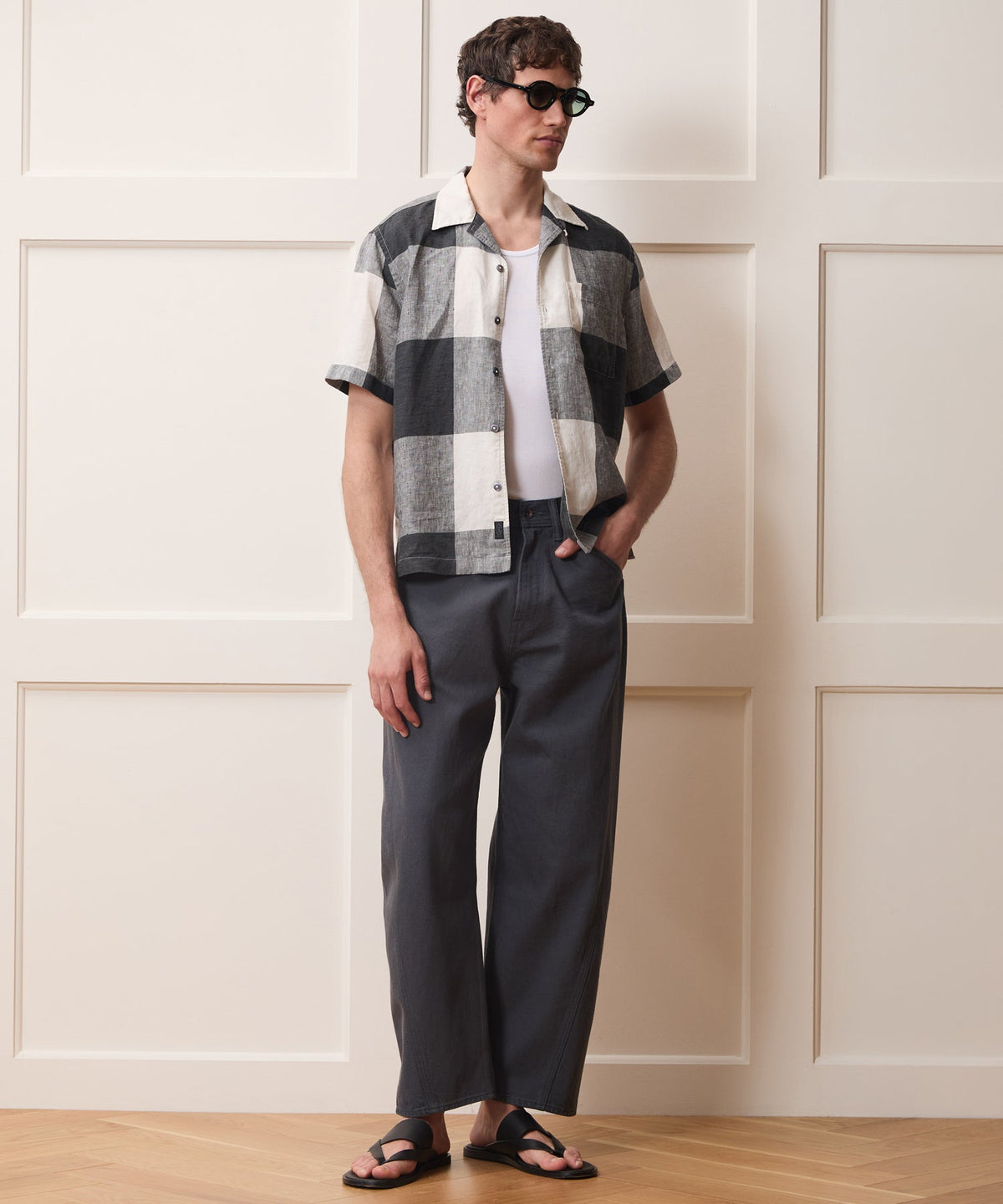Todd Snyder Linen Capri Shirt - Grey
