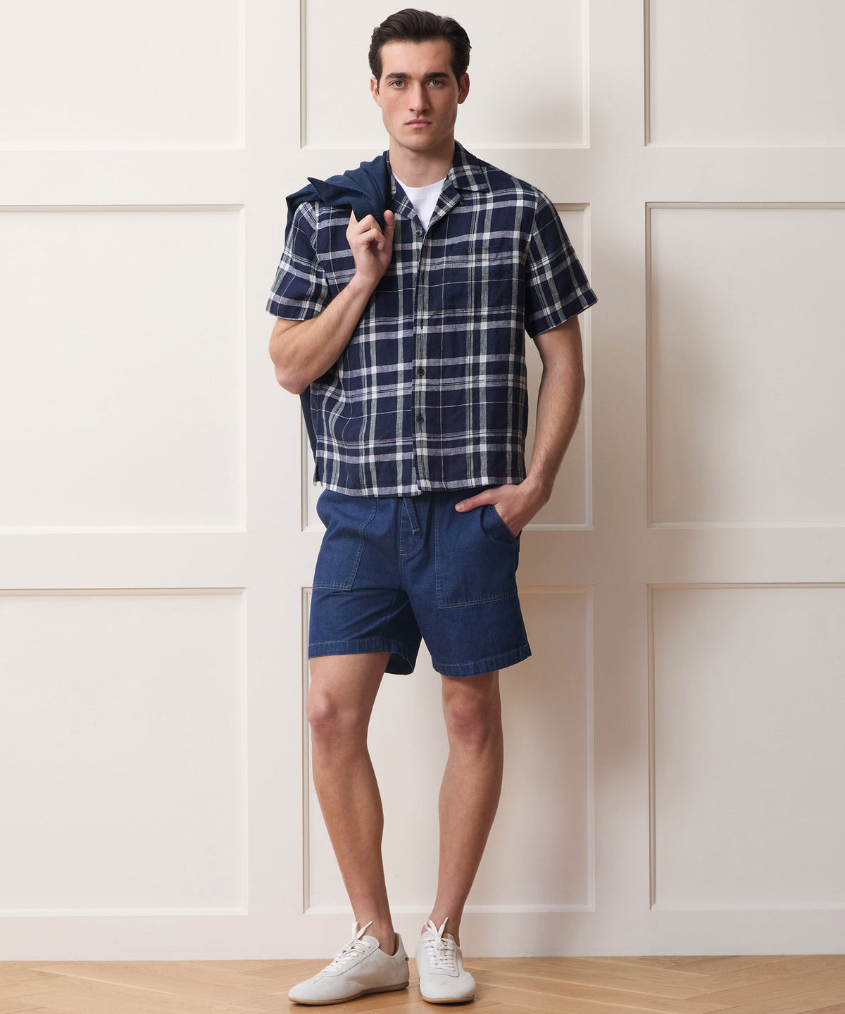 Todd Snyder Linen Capri Shirt - Navy