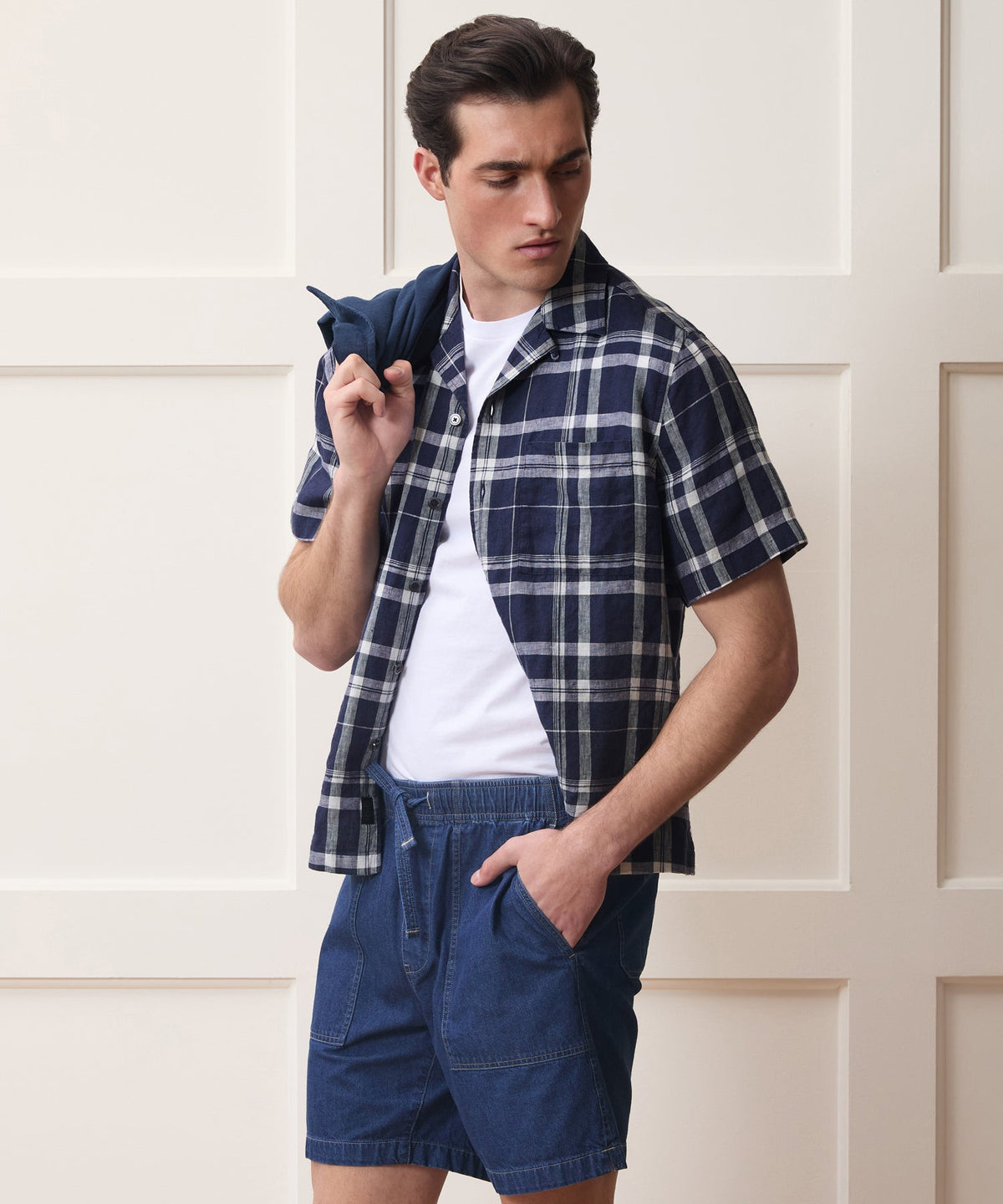 Todd Snyder Linen Capri Shirt - Navy
