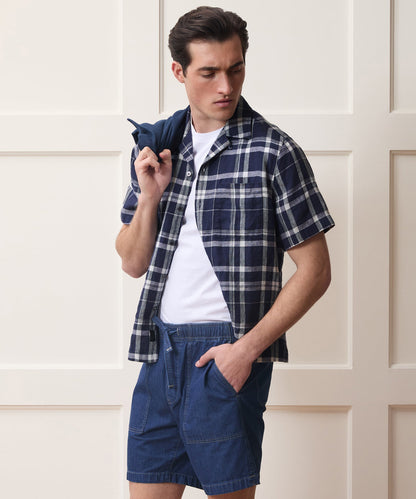 Todd Snyder Linen Capri Shirt - Navy