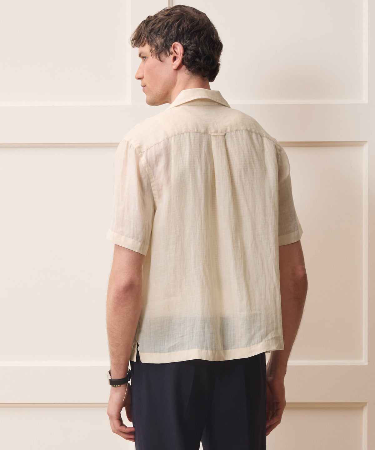 Todd Snyder Embroidered Voile Capri Shirt - Beige