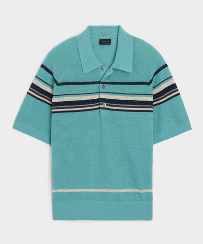 Todd Snyder Clemente Sweater Polo - Blue Ridge