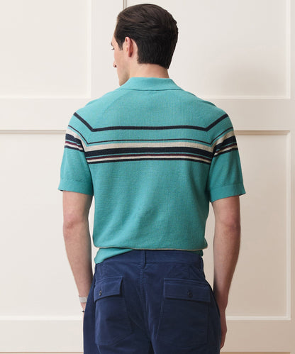Todd Snyder Clemente Sweater Polo - Blue Ridge