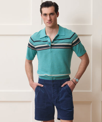 Todd Snyder Clemente Sweater Polo - Blue Ridge