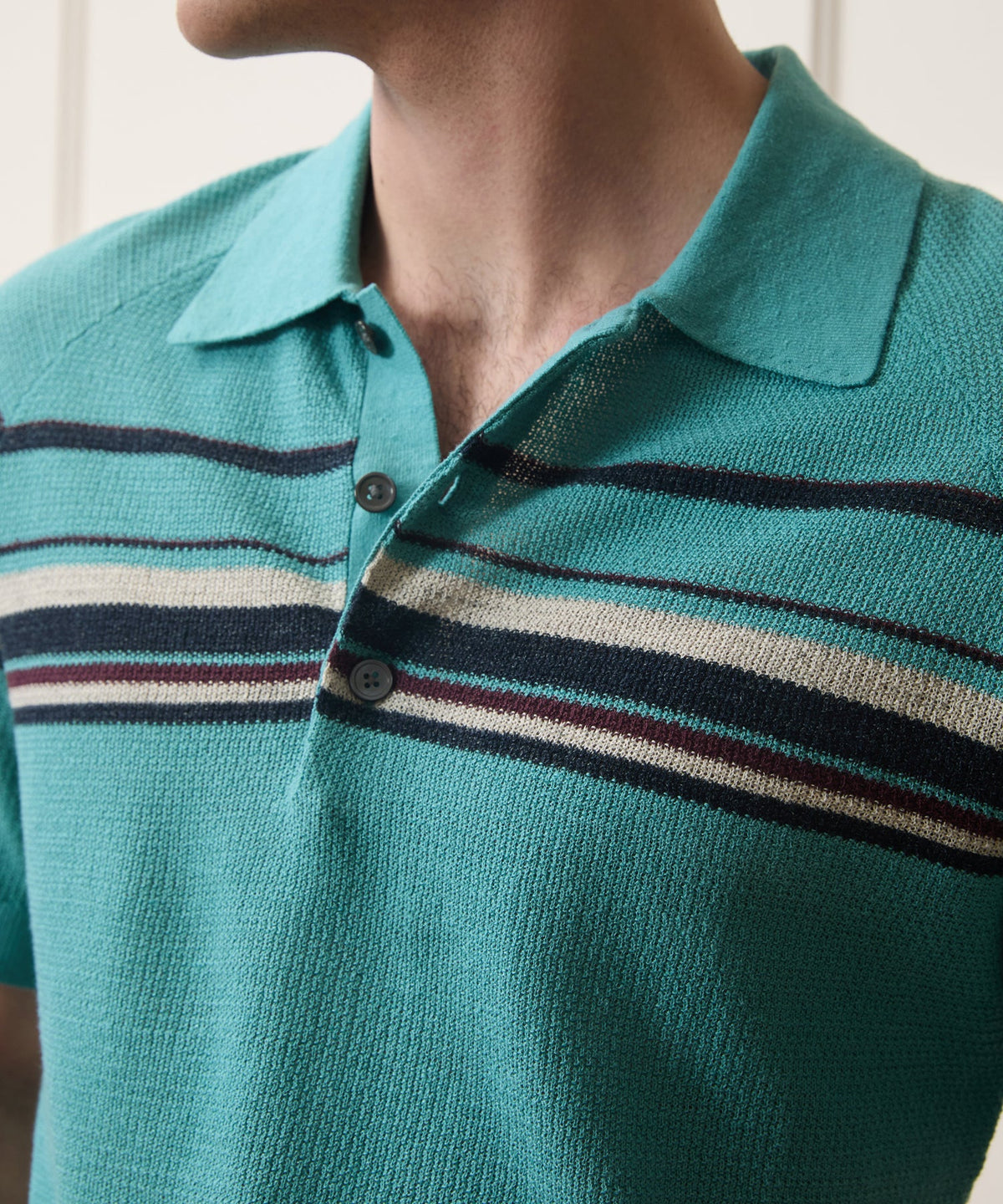Todd Snyder Clemente Sweater Polo - Blue Ridge