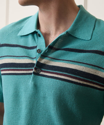Todd Snyder Clemente Sweater Polo - Blue Ridge