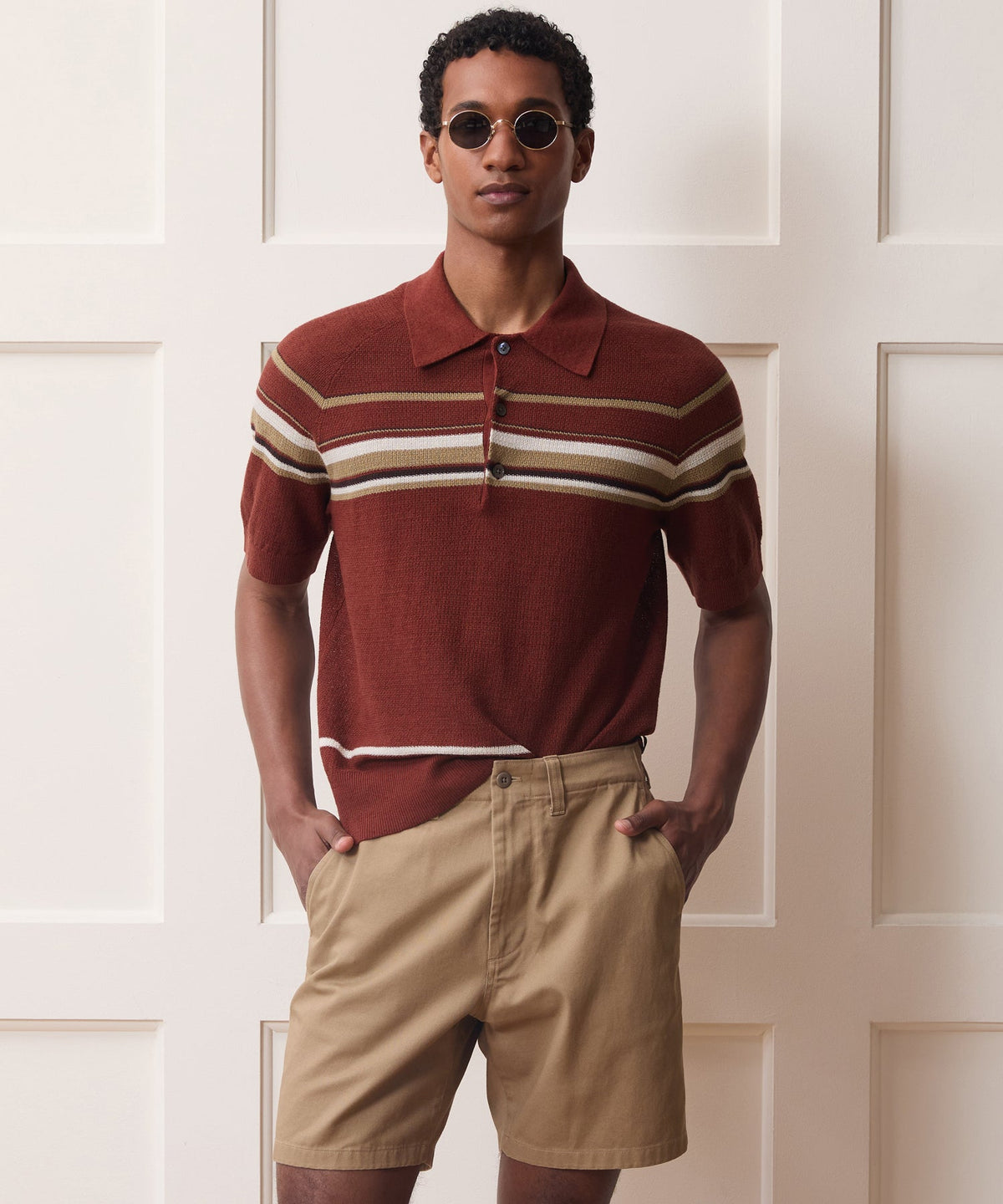 Todd Snyder Clemente Sweater Polo - Foundry Red
