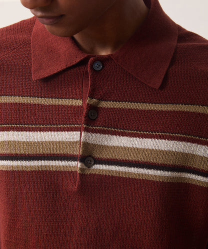 Todd Snyder Clemente Sweater Polo - Foundry Red