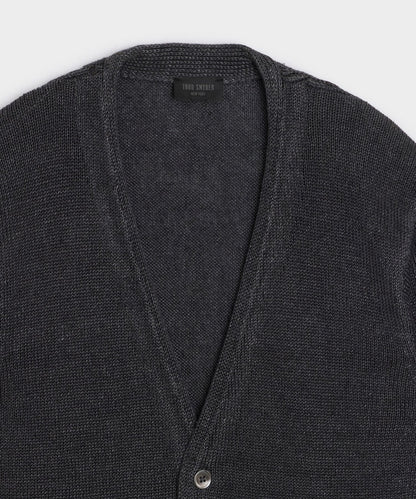 Todd Snyder Linen Cardigan - Black
