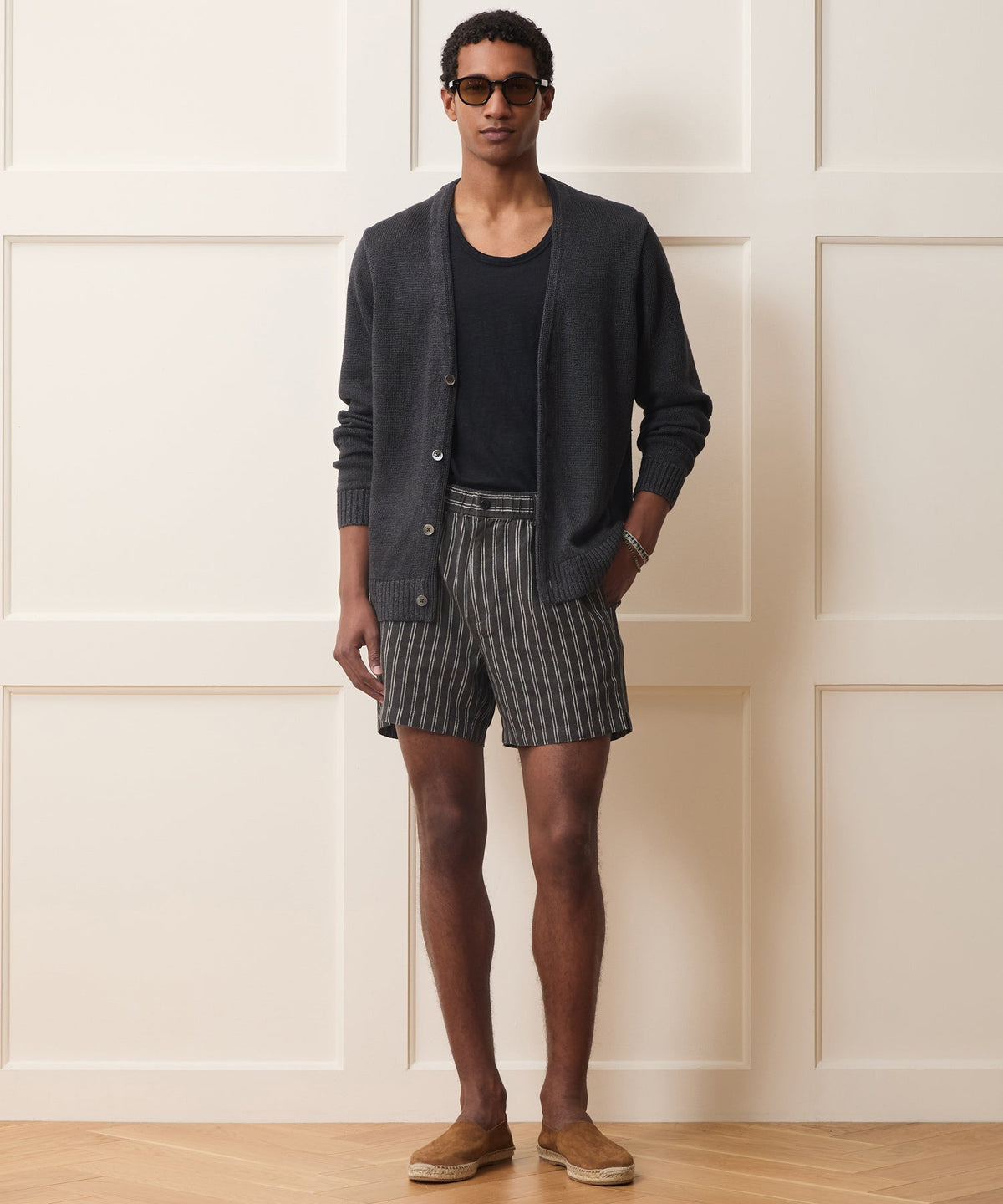 Todd Snyder Linen Cardigan - Black
