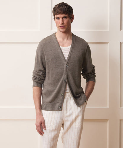 Todd Snyder Linen Cardigan - Weathered Timber