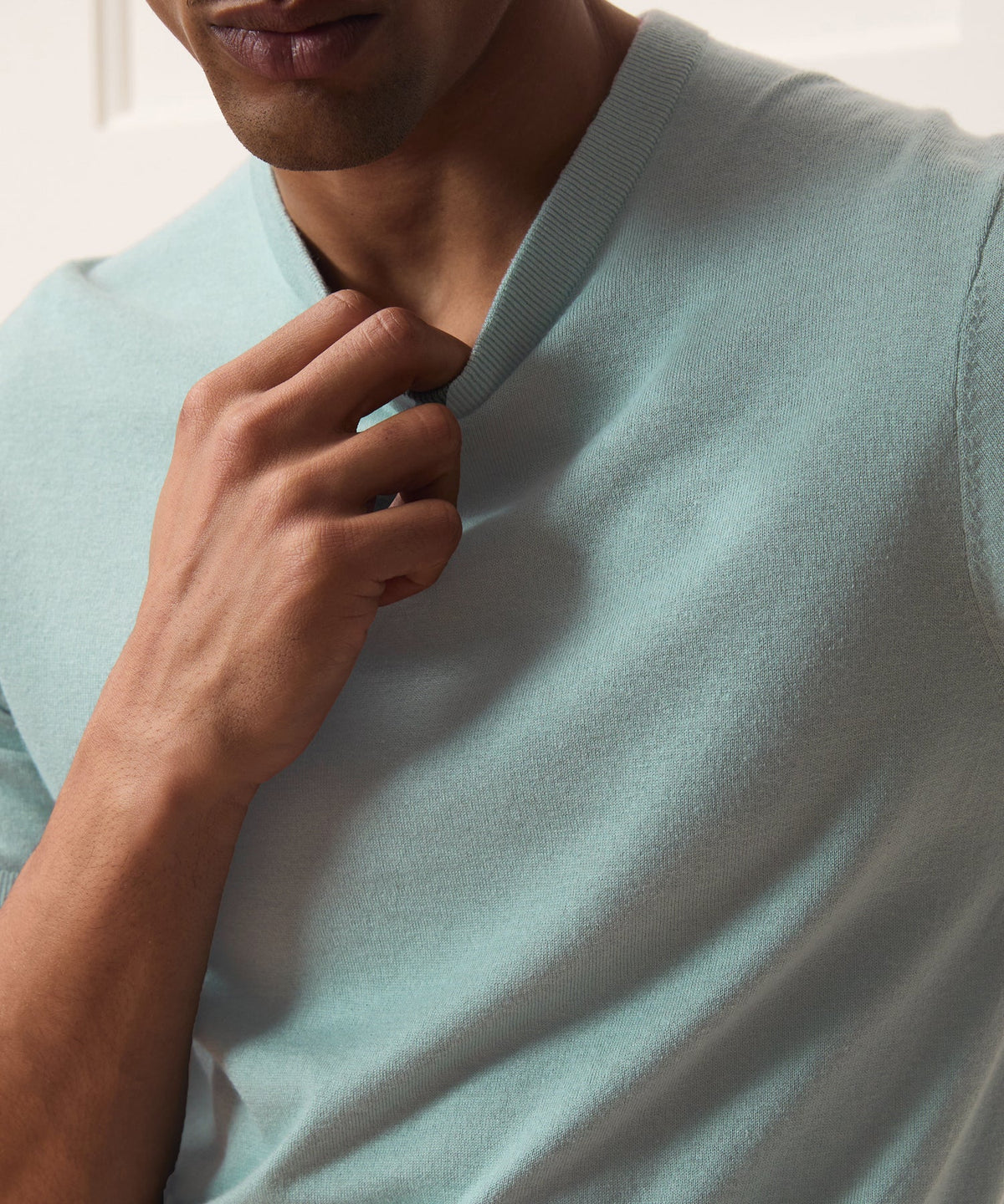 Todd Snyder Silk-Cashmere Sweater Tee - River Mist