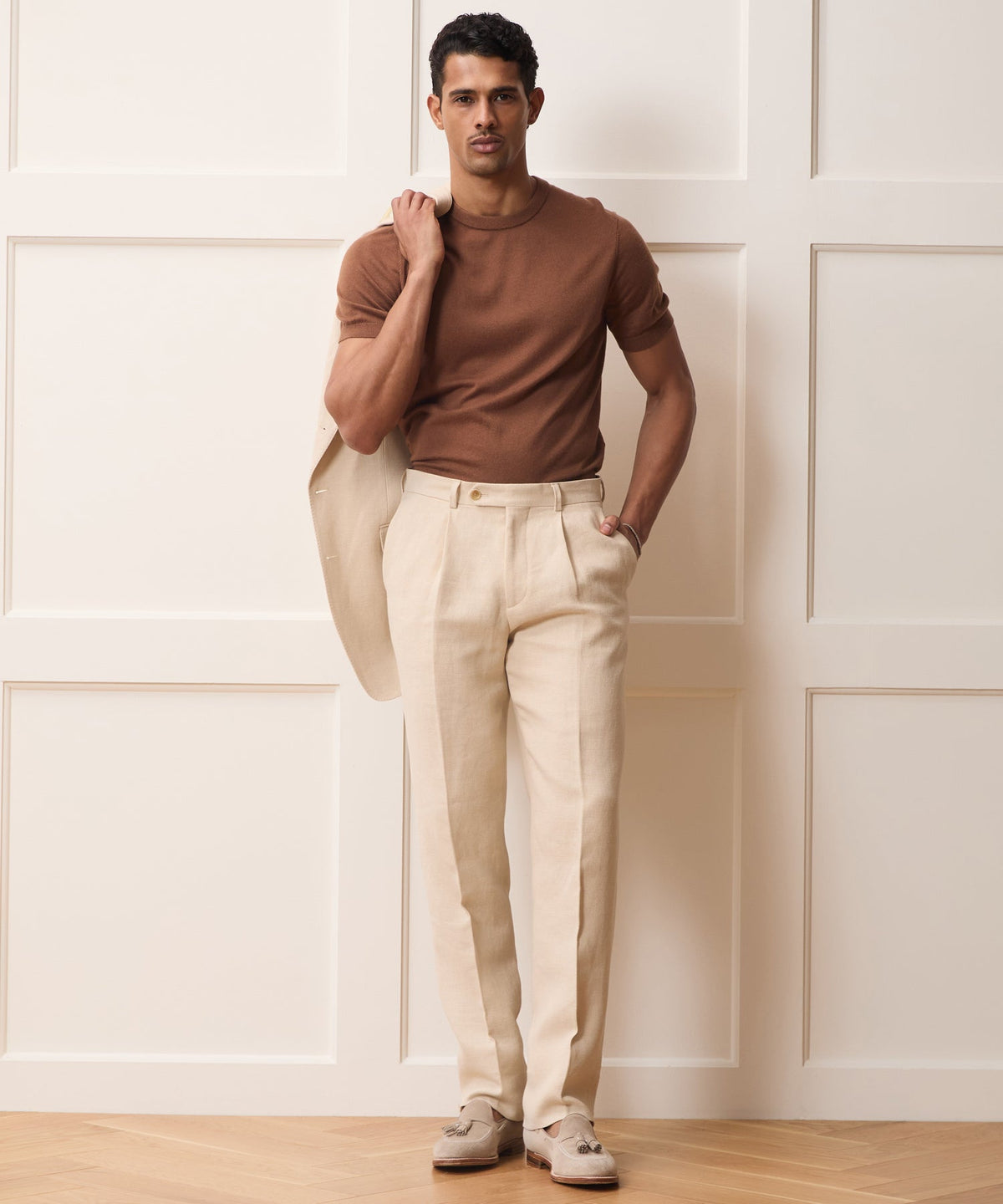 Todd Snyder Silk-Cashmere Sweater Tee - Weathered Oak