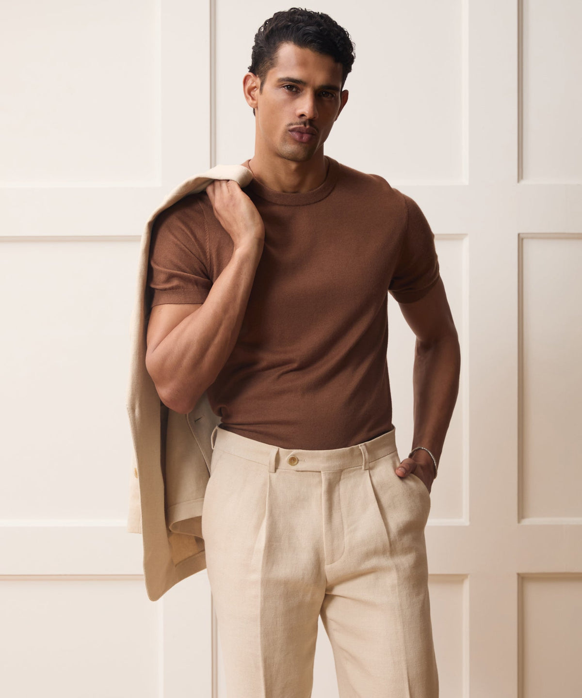 Todd Snyder Silk-Cashmere Sweater Tee - Weathered Oak