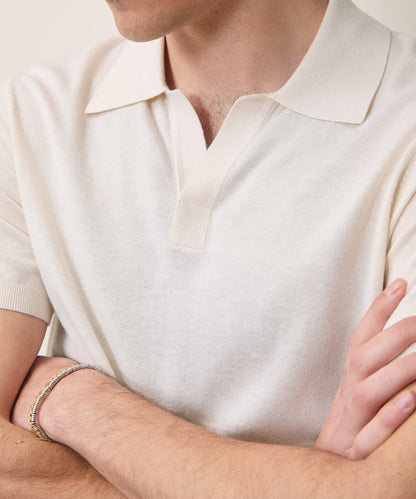 Todd Snyder Silk-Cashmere Montauk Sweater Polo - Bisque