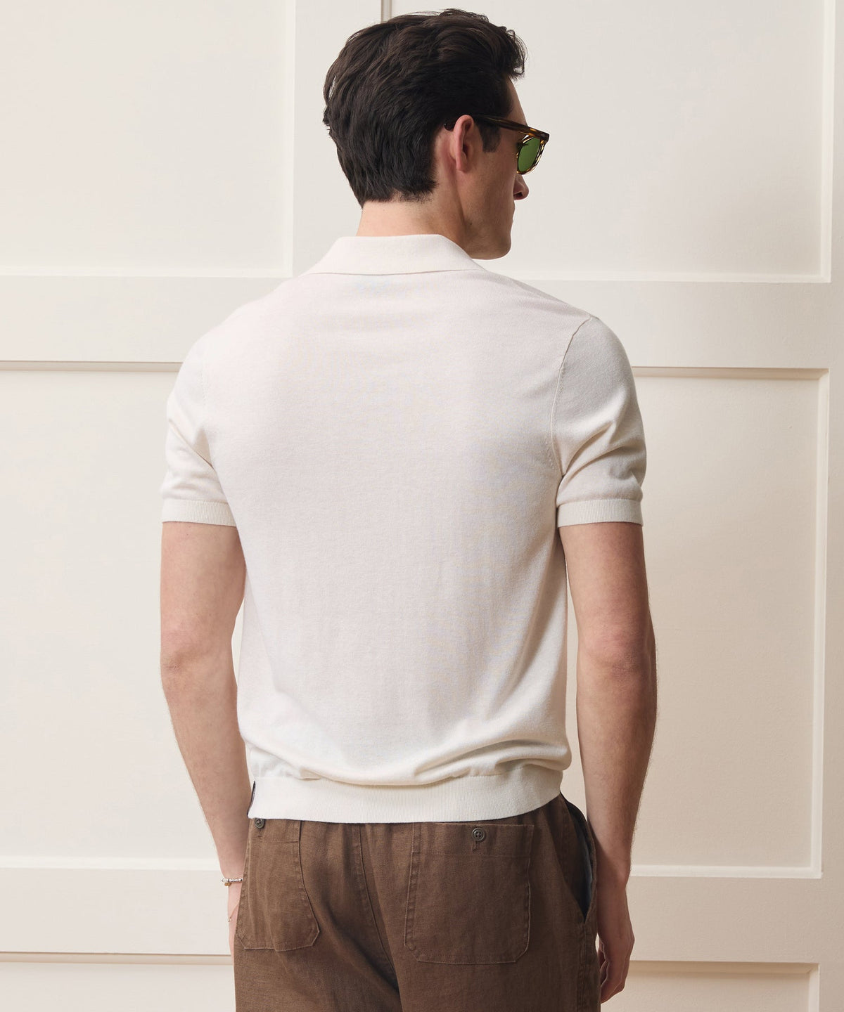 Todd Snyder Silk-Cashmere Montauk Sweater Polo - Bisque