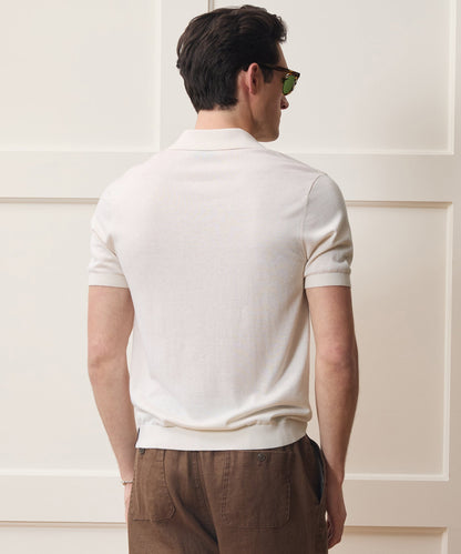 Todd Snyder Silk-Cashmere Montauk Sweater Polo - Bisque