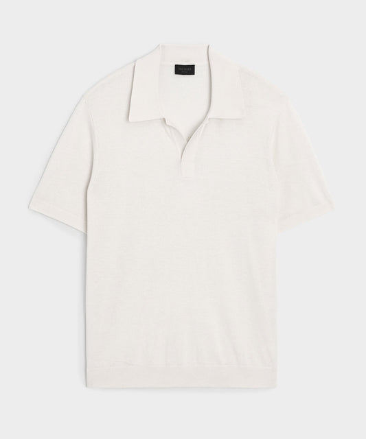 Todd Snyder Silk-Cashmere Montauk Sweater Polo - Bisque