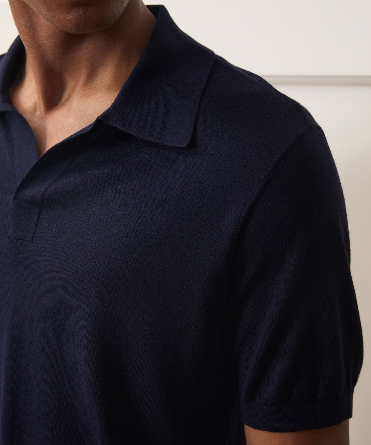 Todd Snyder Silk-Cashmere Montauk Sweater Polo - Navy