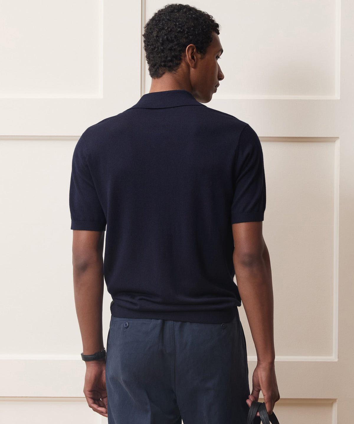 Todd Snyder Silk-Cashmere Montauk Sweater Polo - Navy