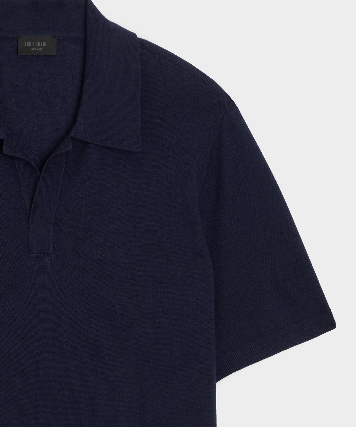 Todd Snyder Silk-Cashmere Montauk Sweater Polo - Navy
