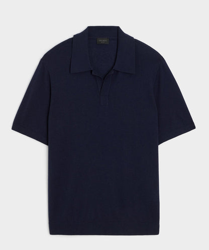 Todd Snyder Silk-Cashmere Montauk Sweater Polo - Navy