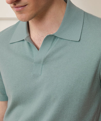 Todd Snyder Silk-Cashmere Montauk Sweater Polo - River Mist