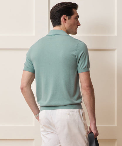 Todd Snyder Silk-Cashmere Montauk Sweater Polo - River Mist
