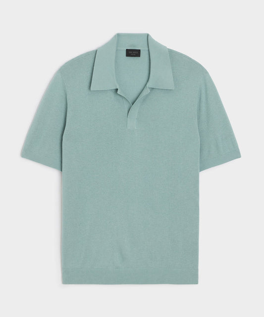 Todd Snyder Silk-Cashmere Montauk Sweater Polo - River Mist