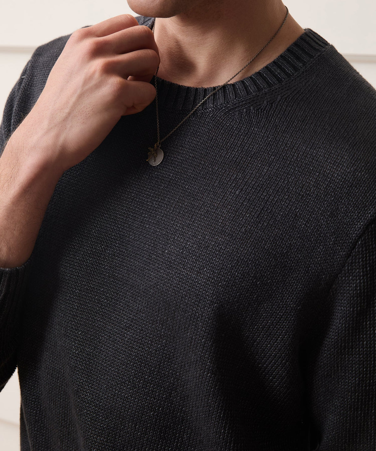 Todd Snyder Linen Crewneck Sweater - Faded Black