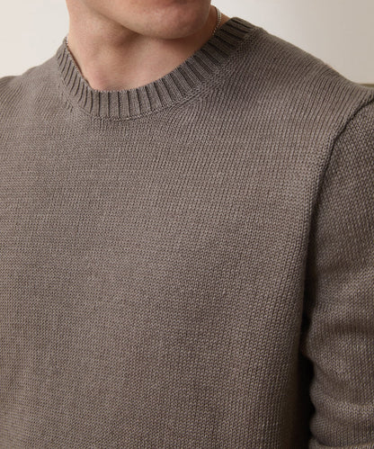 Todd Snyder Linen Crewneck Sweater - Weathered Timber