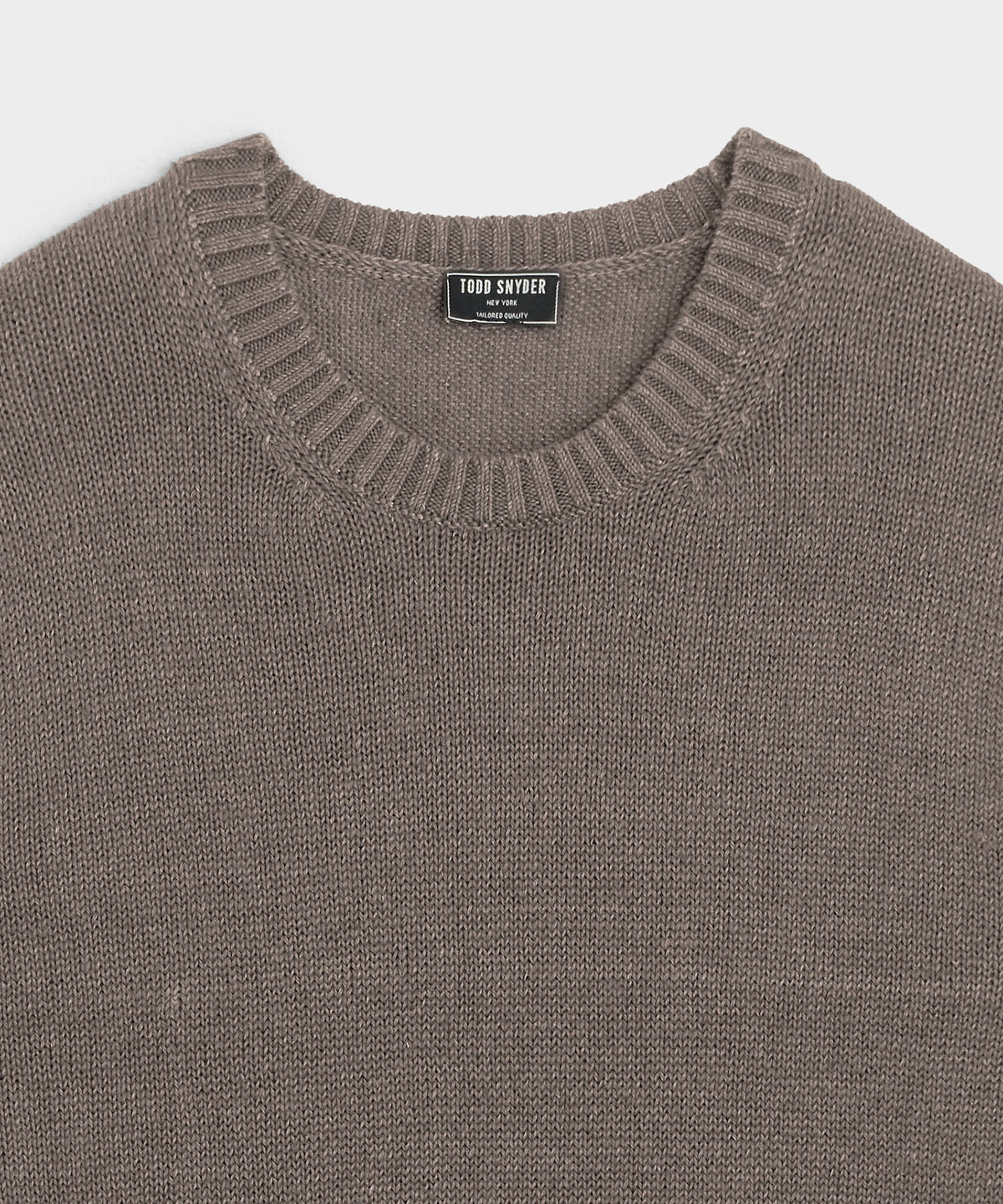 Todd Snyder Linen Crewneck Sweater - Weathered Timber