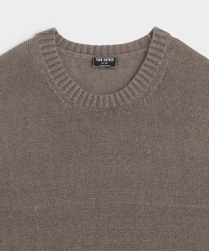 Todd Snyder Linen Crewneck Sweater - Weathered Timber