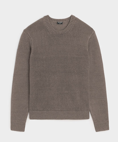 Todd Snyder Linen Crewneck Sweater - Weathered Timber