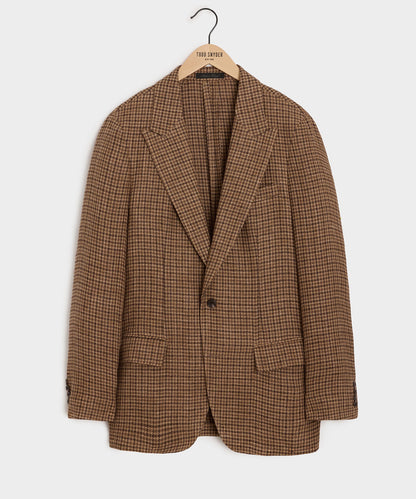 Todd Snyder Italian Linen Houndstooth Sport Coat - Brown